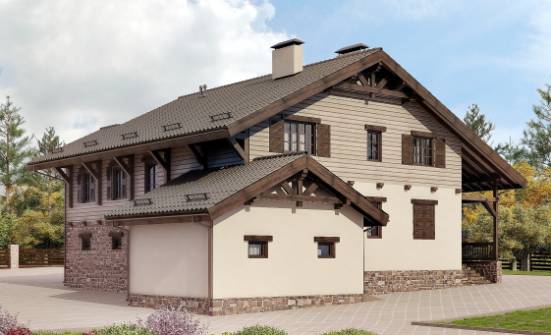 255-002-П Проект двухэтажного дома мансардой, гараж, просторный загородный дом из твинблока Северск | Проекты домов от House Expert