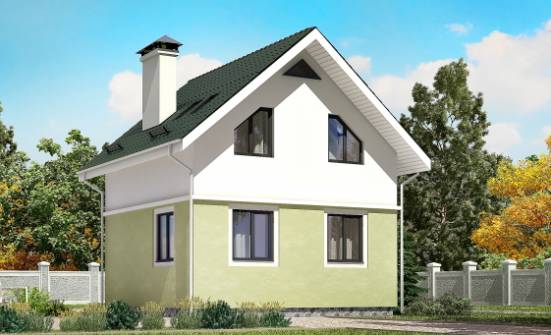 070-001-П Проект двухэтажного дома мансардой, экономичный домик из блока Северск | Проекты домов от House Expert