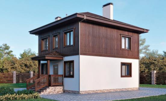 100-006-Л Проект двухэтажного дома, экономичный загородный дом из теплоблока Северск | Проекты домов от House Expert