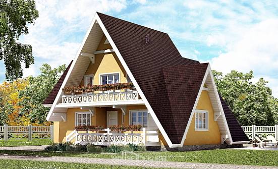 155-008-П Проект двухэтажного дома с мансардой, простой домик из дерева Асино | Проекты домов от House Expert