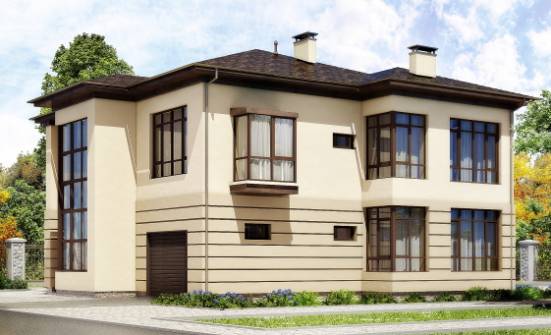 300-006-П Проект двухэтажного дома и гаражом, классический коттедж из кирпича Северск | Проекты домов от House Expert