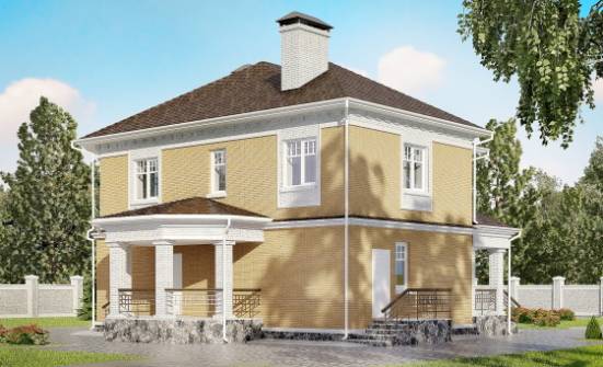 160-001-Л Проект двухэтажного дома, красивый коттедж из пеноблока Колпашево | Проекты домов от House Expert