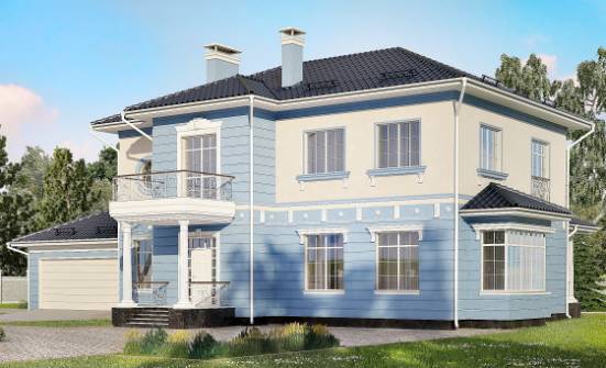 285-003-Л Проект двухэтажного дома и гаражом, уютный загородный дом из кирпича Асино | Проекты домов от House Expert