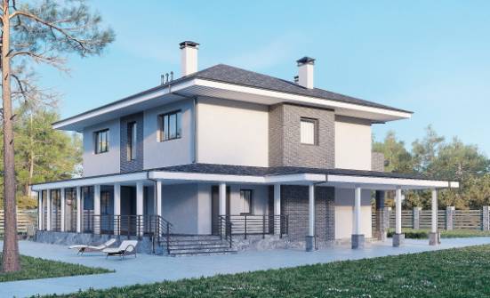 250-004-Л Проект двухэтажного дома, классический загородный дом из твинблока Асино | Проекты домов от House Expert