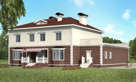 380-001-Л Проект двухэтажного дома, гараж, большой загородный дом из кирпича Колпашево | Проекты домов от House Expert