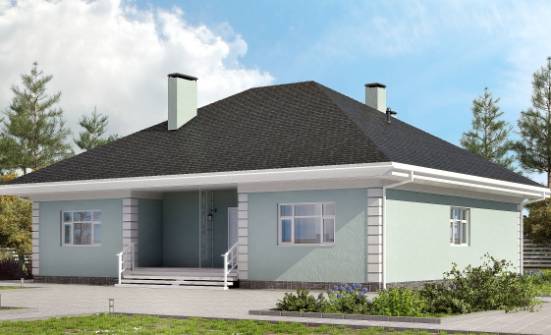 135-003-Л Проект одноэтажного дома, красивый коттедж из газосиликатных блоков Асино | Проекты домов от House Expert