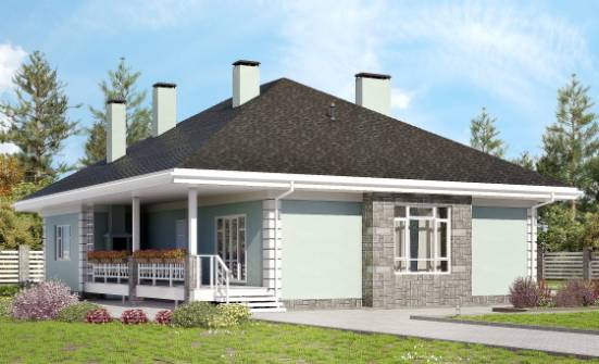 135-003-Л Проект одноэтажного дома, красивый коттедж из газосиликатных блоков Асино | Проекты домов от House Expert