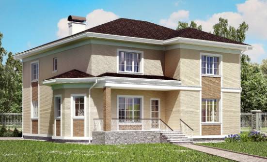 335-001-Л Проект двухэтажного дома и гаражом, огромный дом из кирпича Томск | Проекты домов от House Expert