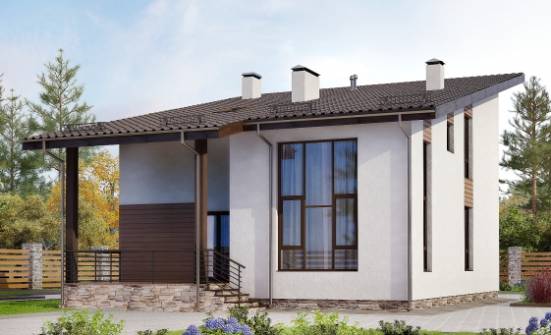 140-005-П Проект двухэтажного дома мансардный этаж, экономичный домик из твинблока Асино | Проекты домов от House Expert