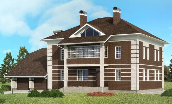 505-002-Л Проект трехэтажного дома и гаражом, уютный дом из кирпича Асино | Проекты домов от House Expert