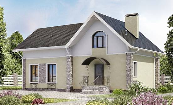 150-012-П Проект двухэтажного дома с мансардой, компактный коттедж из теплоблока Асино | Проекты домов от House Expert