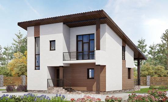 140-005-П Проект двухэтажного дома мансардный этаж, экономичный домик из твинблока Асино | Проекты домов от House Expert