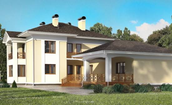 375-002-Л Проект двухэтажного дома и гаражом, огромный загородный дом из кирпича Колпашево | Проекты домов от House Expert