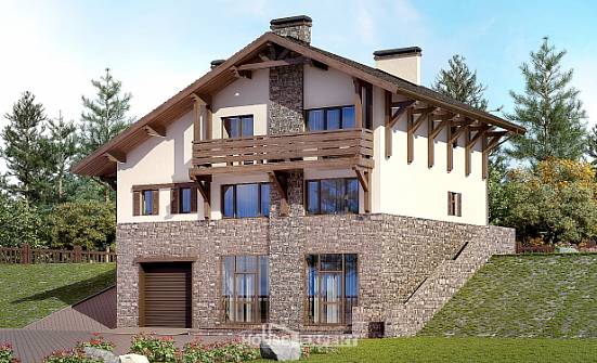 305-002-Л Проект трехэтажного дома с мансардой, огромный коттедж из кирпича Колпашево | Проекты домов от House Expert