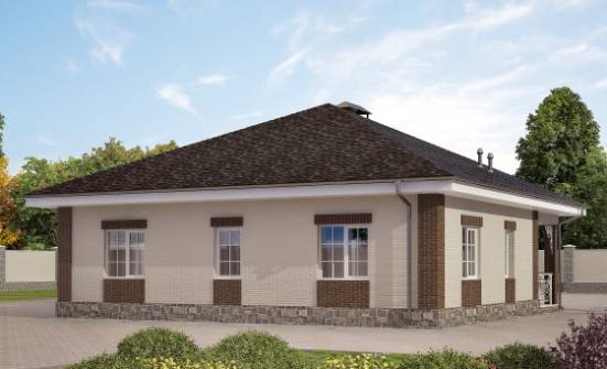 100-004-Л Проект одноэтажного дома, простой коттедж из блока Колпашево | Проекты домов от House Expert