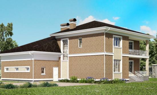 335-002-П Проект двухэтажного дома и гаражом, огромный дом из кирпича Колпашево | Проекты домов от House Expert