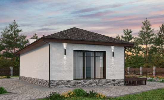145-001-Л Проект бани из керамзитобетонных блоков Колпашево | Проекты одноэтажных домов от House Expert