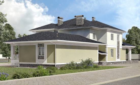 620-001-Л Проект трехэтажного дома и гаражом, классический дом из пеноблока Асино | Проекты домов от House Expert