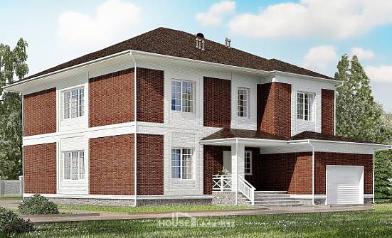 315-001-П Проект двухэтажного дома и гаражом, уютный коттедж из кирпича Колпашево | Проекты домов от House Expert