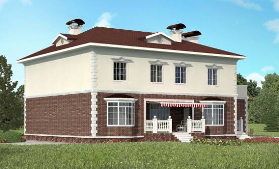 380-001-Л Проект двухэтажного дома, гараж, большой загородный дом из кирпича Колпашево | Проекты домов от House Expert