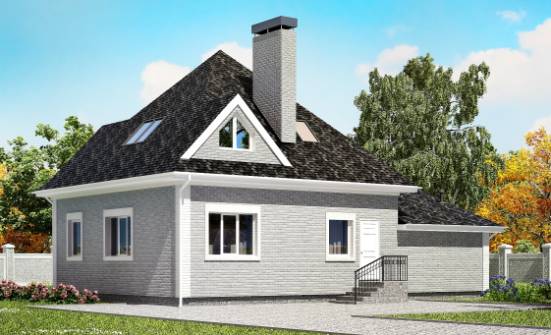 135-001-Л Проект двухэтажного дома мансардой, гараж, бюджетный загородный дом из кирпича Асино | Проекты домов от House Expert