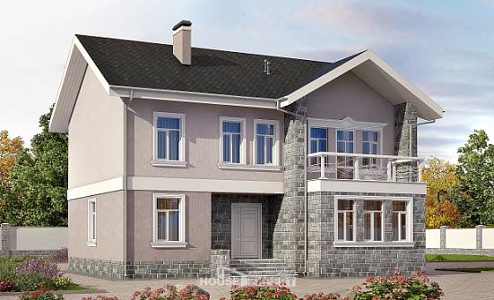 170-008-П Проект двухэтажного дома, бюджетный коттедж из теплоблока Асино | Проекты домов от House Expert