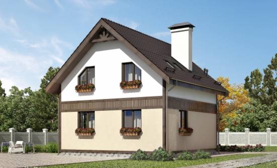 105-001-П Проект двухэтажного дома с мансардой, бюджетный загородный дом из бризолита Томск | Проекты домов от House Expert