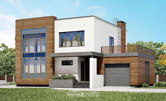220-003-П Проект двухэтажного дома и гаражом, средний домик из арболита, Северск