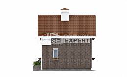 045-001-Л Проект двухэтажного дома с мансардой, доступный загородный дом из пеноблока Асино, House Expert