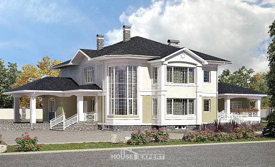 620-001-Л Проект трехэтажного дома и гаражом, современный дом из поризованных блоков Томск | Проекты домов от House Expert