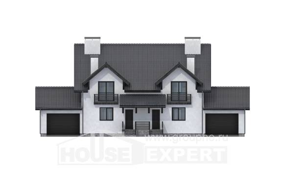 290-003-П Проект двухэтажного дома с мансардой, уютный домик из блока Асино, House Expert