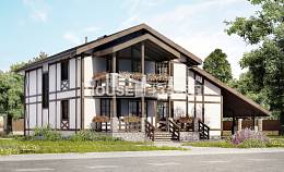 250-002-Л Проект двухэтажного дома с мансардным этажом, гараж, современный загородный дом из кирпича Северск, House Expert