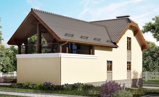 255-003-П Проект трехэтажного дома мансардой и гаражом, уютный коттедж из керамзитобетонных блоков Колпашево | Проекты домов от House Expert