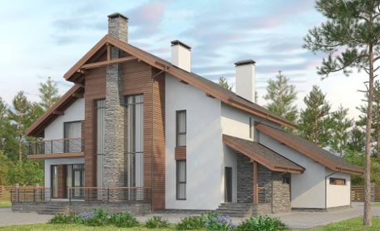 270-003-Л Проект двухэтажного дома с мансардой, гараж, огромный загородный дом из газосиликатных блоков Северск | Проекты домов от House Expert