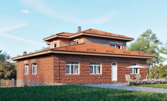 380-002-Л Проект трехэтажного дома, гараж, красивый домик из кирпича Стрежевой | Проекты домов от House Expert