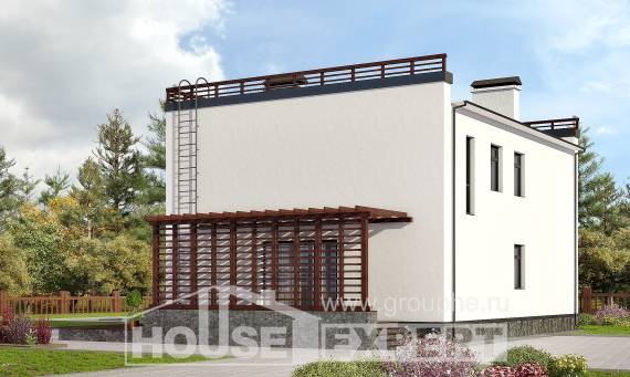 215-002-П Проект двухэтажного дома, уютный загородный дом из пеноблока Стрежевой, House Expert