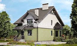 120-003-П Проект двухэтажного дома мансардой, экономичный домик из пеноблока Стрежевой, House Expert