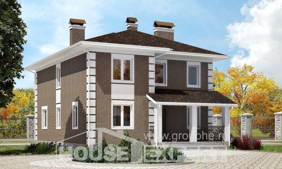 185-002-П Проект двухэтажного дома, бюджетный дом из бризолита, Томск