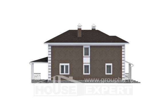 185-002-П Проект двухэтажного дома, скромный домик из бризолита, Стрежевой