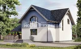 150-011-П Проект двухэтажного дома с мансардой и гаражом, бюджетный дом из газосиликатных блоков Северск, House Expert