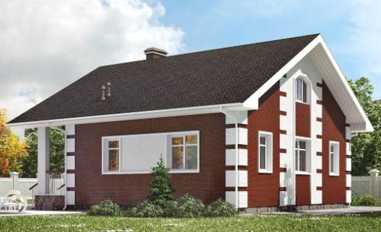 115-001-П Проект двухэтажного дома с мансардным этажом, небольшой загородный дом из блока, Северск