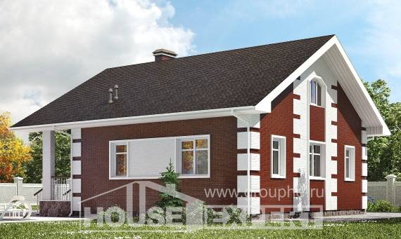 115-001-П Проект двухэтажного дома с мансардой, современный дом из блока Стрежевой, House Expert