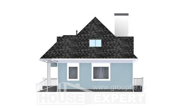 110-001-Л Проект двухэтажного дома с мансардным этажом, классический домик из блока Колпашево, House Expert