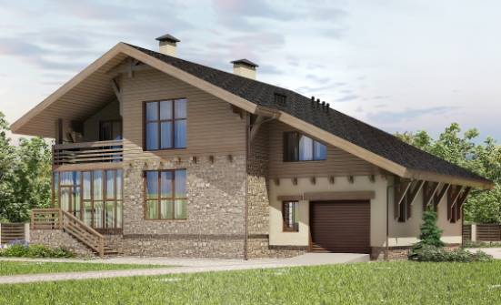 420-001-Л Проект трехэтажного дома с мансардой, гараж, огромный домик из кирпича Северск | Проекты домов от House Expert