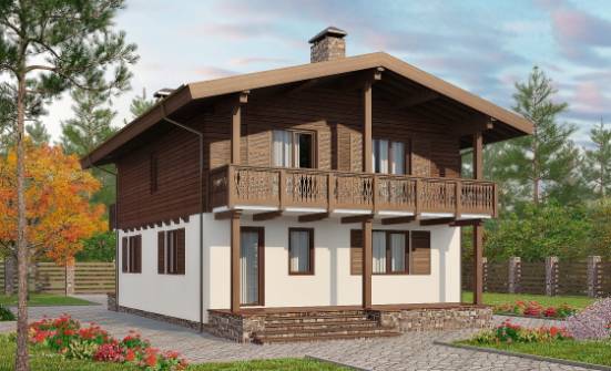 150-016-Л Проект двухэтажного дома с мансардой, небольшой загородный дом из арболита, Асино