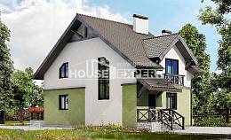 120-003-П Проект двухэтажного дома с мансардным этажом, доступный загородный дом из поризованных блоков Северск, House Expert