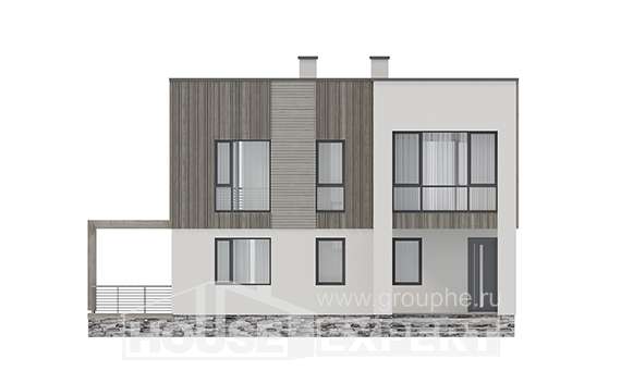 150-017-П Проект двухэтажного дома, бюджетный домик из блока Северск, House Expert