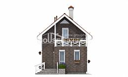 045-001-Л Проект двухэтажного дома мансардный этаж, классический загородный дом из твинблока Северск, House Expert