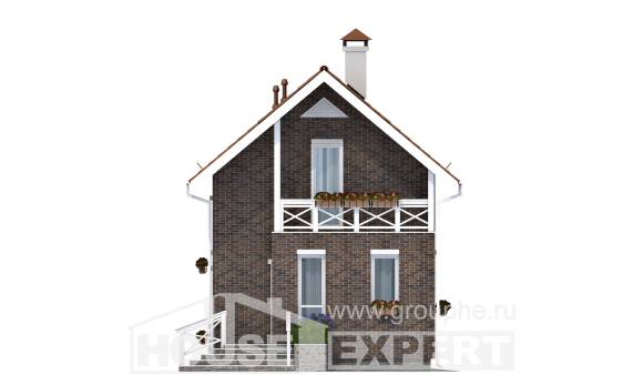 045-001-Л Проект двухэтажного дома мансардный этаж, классический загородный дом из твинблока Северск, House Expert