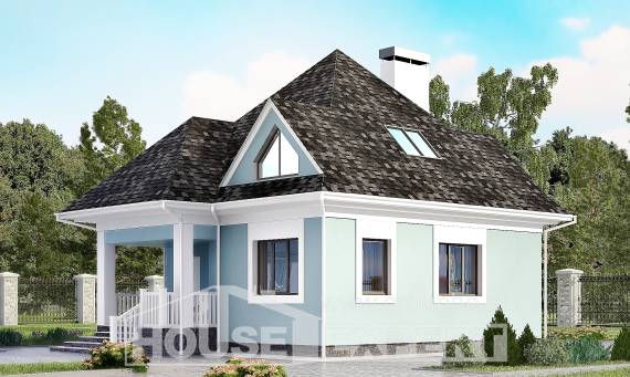 110-001-Л Проект двухэтажного дома с мансардой, классический дом из поризованных блоков Томск, House Expert